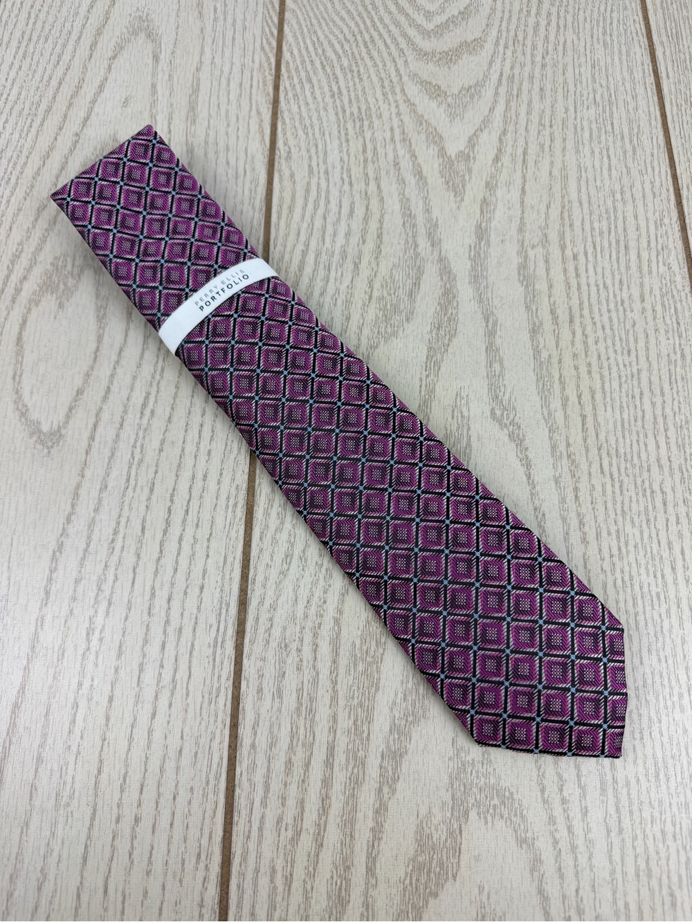 837 Perry Ellis Portfolio Men's Tie William's Geo 656 Mauve $55 Polyester